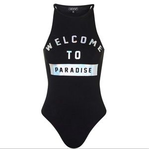 NWOT TOPSHOP Holographic Paradise Bodysuit